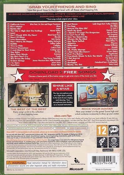 Number One Hits Lips - XBOX 360 (B Grade) (Genbrug)